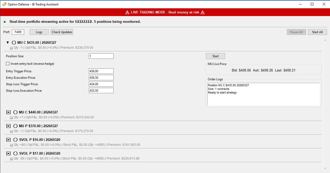 Option Defense Dashboard